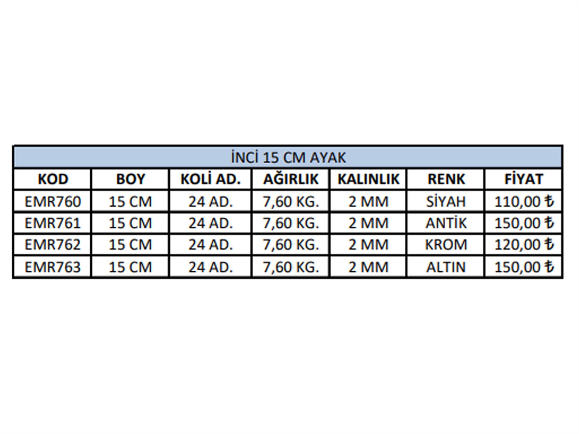 İnci 15cm Ayak